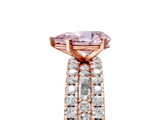 Rose gold Fancy Pink Pear  Solitaire Diamond with Pave and Channel Set Band_67