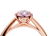 Rose gold Fancy Pink Pear  Solitaire Engagement Ring with Four-Prong Setting and Classic Band 1