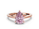 Rose gold Fancy Pink Pear  Solitaire Engagement Ring with Four-Prong Setting and Classic Band 2