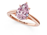 Rose gold Fancy Pink Pear  Solitaire Engagement Ring with Four-Prong Setting and Classic Band 3