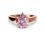 Rose gold Fancy Pink Pear  Solitaire Engagement Ring with Four-Prong Setting and Tapered Band_3