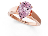 Rose gold Fancy Pink Pear  Solitaire Engagement Ring with Four-Prong Setting and Tapered Band_4
