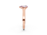 Rose gold Fancy Pink Pear  Solitaire Engagement Ring with Four-Prong Setting and Tapered Band_5