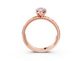Rose gold Fancy Pink Pear  Solitaire Engagement Ring with Scrollwork Band and Four-Prong Setting_157