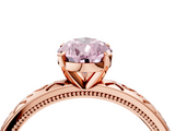 Rose gold Fancy Pink Pear  Solitaire Engagement Ring with Scrollwork Band and Four-Prong Setting_158