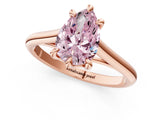 Rose gold Fancy Pink Pear  Solitaire Engagement Ring with Six-Prong Setting and Classic Band 2