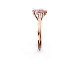 Rose gold Fancy Pink Pear  Solitaire Engagement Ring with Six-Prong Setting and Classic Band 3
