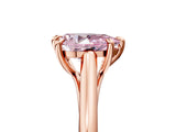 Rose gold Fancy Pink Pear  Solitaire Engagement Ring with Six-Prong Setting and Classic Band