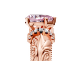 Rose gold Fancy Pink Pear  Solitaire Filigree Engagement Ring with Halo and Prong Setting_73