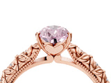 Rose gold Fancy Pink Pear  Solitaire Floral Milgrain Engagement Ring_35