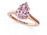 Rose gold Fancy Pink Pear  Solitaire Heart Prong Engagement Ring with Tapered Band_56
