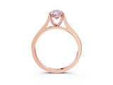Rose gold Fancy Pink Pear  Solitaire Heart Prong Engagement Ring with Tapered Band_58