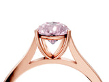 Rose gold Fancy Pink Pear  Solitaire Heart Prong Engagement Ring with Tapered Band_59