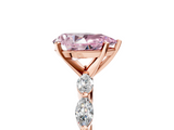 Rose gold Fancy Pink Pear  Solitaire Marquise Side Stone Prong Setting Ring_49