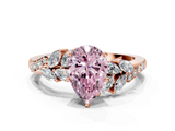 Rose gold Fancy Pink Pear  Solitaire Marquise Twist Band with Six-Prong Setting_65