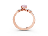 Rose gold Fancy Pink Pear  Solitaire Marquise Twist Band with Six-Prong Setting_68