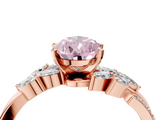 Rose gold Fancy Pink Pear  Solitaire Marquise Twist Band with Six-Prong Setting_69
