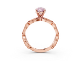 Rose gold Fancy Pink Pear  Solitaire Milgrain Diamond Engagement Ring with Bezel and Marquise Band_167