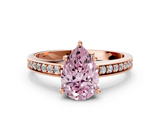 Rose gold Fancy Pink Pear  Solitaire Pavé Band Prong Setting Ring_20
