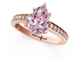 Rose gold Fancy Pink Pear  Solitaire Pavé Band Prong Setting Ring_21