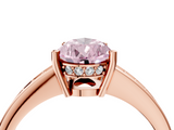 Rose gold Fancy Pink Pear  Solitaire Pavé Band Prong Setting Ring_24