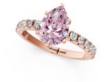Rose gold Fancy Pink Pear  Solitaire Pavé Band with Four-Prong Setting_157