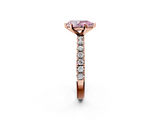 Rose gold Fancy Pink Pear  Solitaire Pavé Band with Four-Prong Setting_158