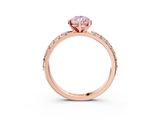 Rose gold Fancy Pink Pear  Solitaire Pavé Band with Four-Prong Setting_159