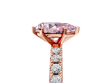 Rose gold Fancy Pink Pear  Solitaire Pavé Band with Four-Prong Setting_161