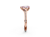 Rose gold Fancy Pink Pear  Solitaire Pavé Band with Four-Prong Setting_62
