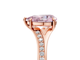 Rose gold Fancy Pink Pear  Solitaire Pavé Band with Four-Prong Setting_65