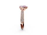 Rose gold Fancy Pink Pear  Solitaire Pavé Diamond Engagement Ring with Four-Prong Setting_156