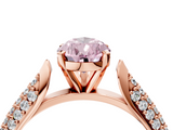 Rose gold Fancy Pink Pear  Solitaire Pavé Diamond Engagement Ring with Four-Prong Setting_158