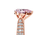 Rose gold Fancy Pink Pear  Solitaire Pavé Diamond Engagement Ring with Four-Prong Setting_159
