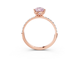 Rose gold Fancy Pink Pear  Solitaire Pavé Diamond Engagement Ring with Four-Prong Setting_59