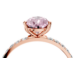 Rose gold Fancy Pink Pear  Solitaire Pavé Diamond Engagement Ring with Four-Prong Setting_60