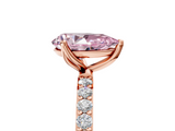 Rose gold Fancy Pink Pear  Solitaire Pavé Diamond Engagement Ring with Four-Prong Setting_61