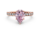 Rose gold Fancy Pink Pear  Solitaire Pave Diamond Engagement Ring with Four-Prong Setting_241