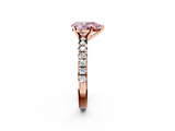 Rose gold Fancy Pink Pear  Solitaire Pave Diamond Engagement Ring with Four-Prong Setting_243