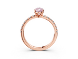 Rose gold Fancy Pink Pear  Solitaire Pave Diamond Engagement Ring with Four-Prong Setting_244