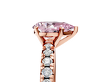 Rose gold Fancy Pink Pear  Solitaire Pave Diamond Engagement Ring with Four-Prong Setting_246