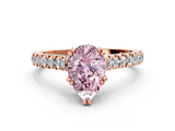 Rose gold Fancy Pink Pear  Solitaire Pave Diamond Engagement Ring with Prong Setting_20