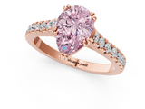 Rose gold Fancy Pink Pear  Solitaire Pave Diamond Engagement Ring with Prong Setting_21