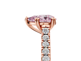 Rose gold Fancy Pink Pear  Solitaire Pave Diamond Engagement Ring with Prong Setting_25