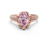 Rose gold Fancy Pink Pear  Solitaire Pave Split Shank Ring with Four-Prong Setting_87