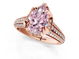 Rose gold Fancy Pink Pear  Solitaire Pave Split Shank Ring with Four-Prong Setting_88