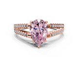Rose gold Fancy Pink Pear  Solitaire Split Shank Pavé Diamond Engagement Ring_371