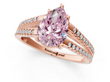 Rose gold Fancy Pink Pear  Solitaire Split Shank Pavé Diamond Engagement Ring_372