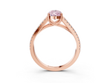 Rose gold Fancy Pink Pear  Solitaire Split Shank Pavé Diamond Engagement Ring_374