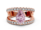 Rose gold Fancy Pink Pear  Solitaire Split Shank Pave Diamond Ring_49